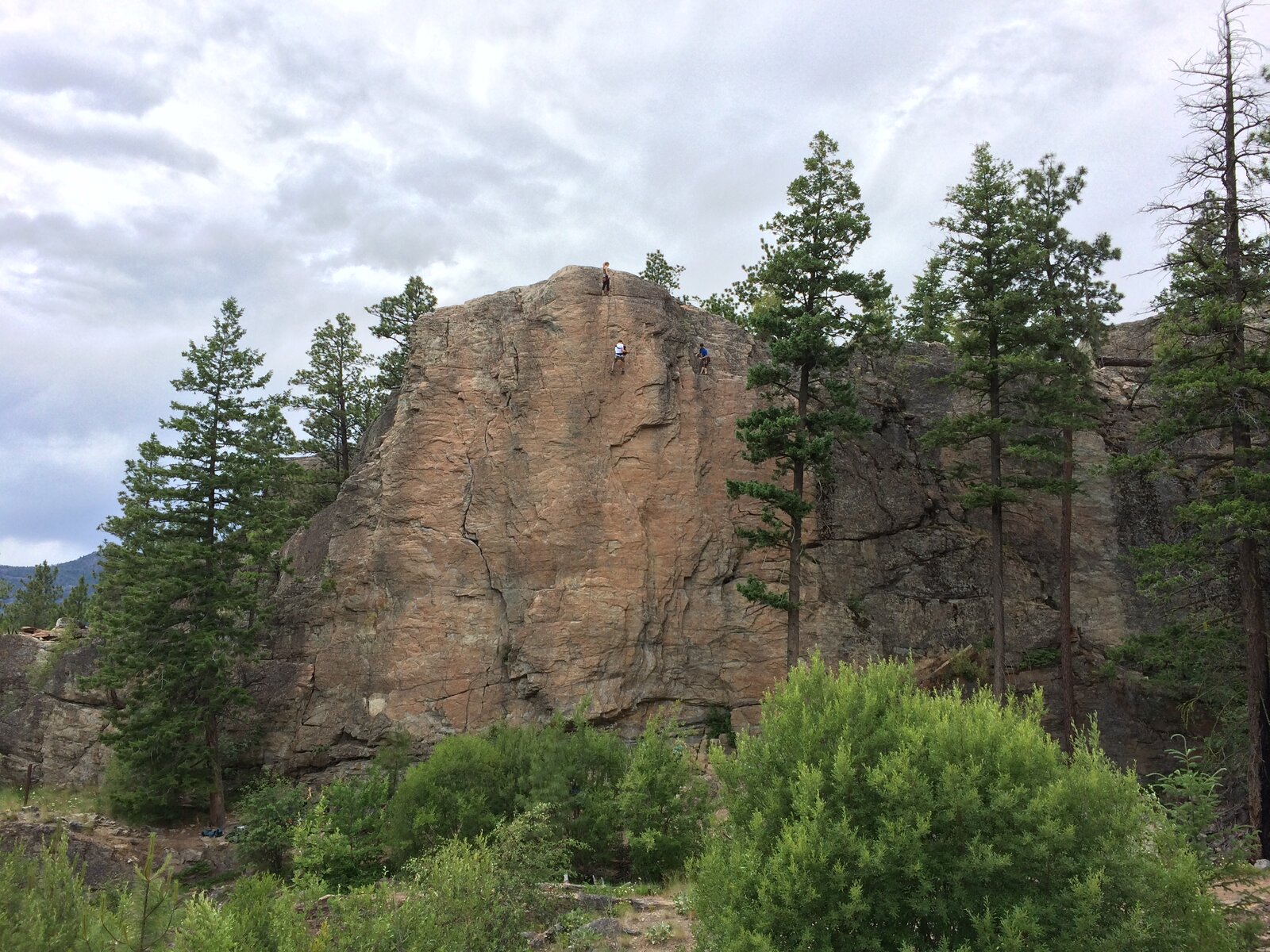The sandstone cliff face used for the rock climbing segment